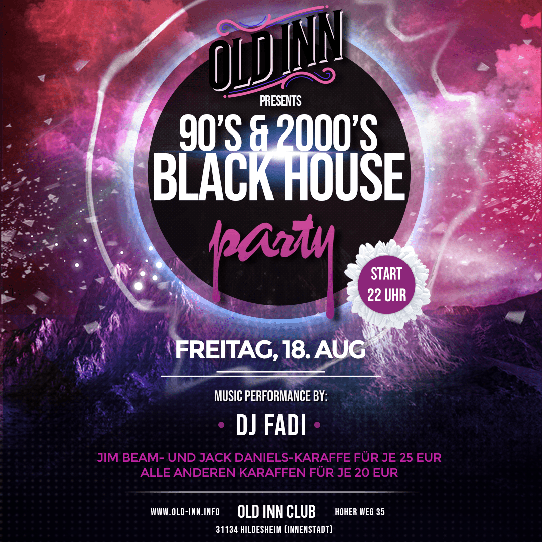 18.08.23 - 90er 2000er Black House Party im Old Inn in Hildesheim