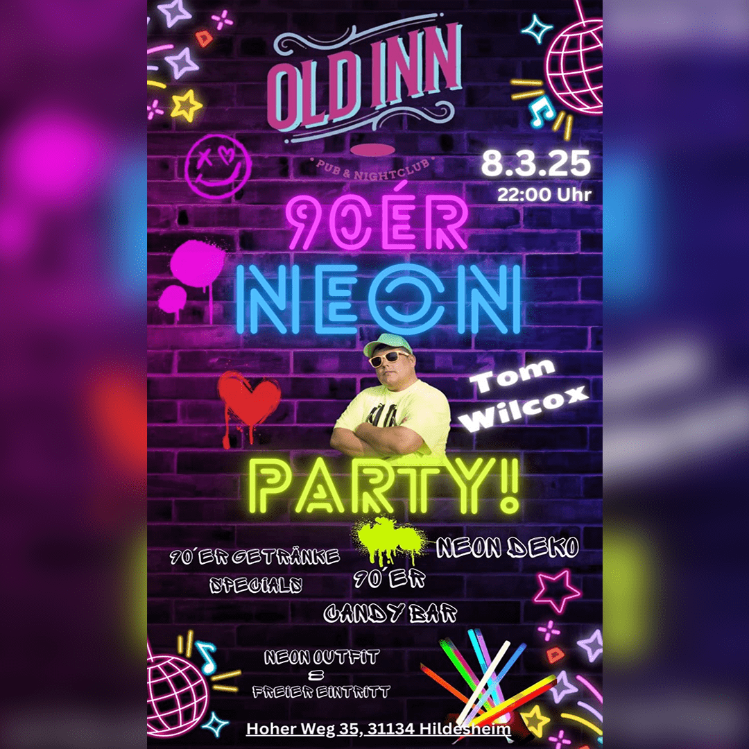 08.03.25 - 90er Neon-Party im Old Inn in Hildesheim