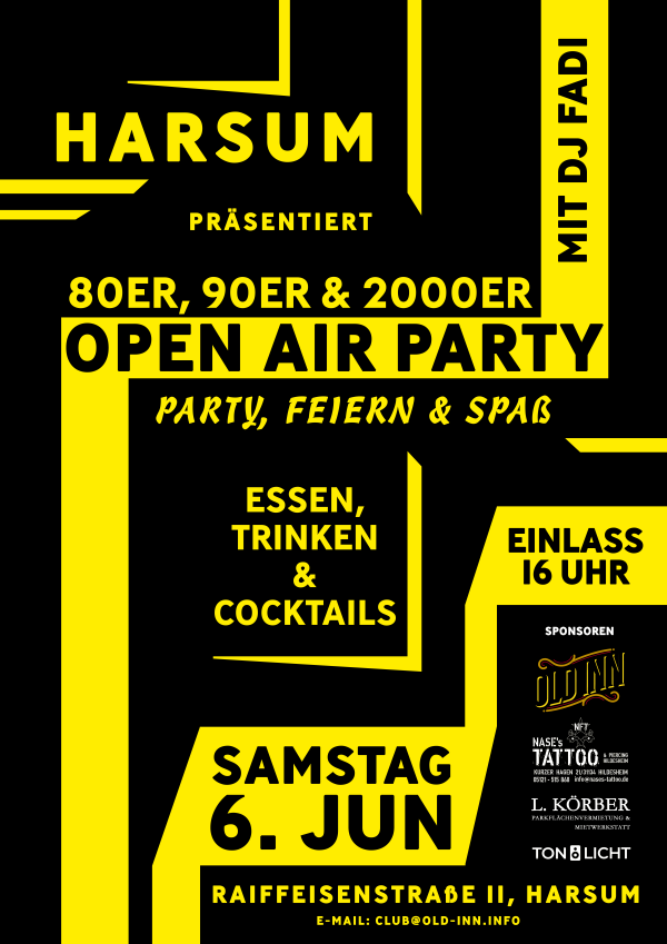 06.06.2026 – Open Air Party in Harsum 06.06.2026 - Open Air Party in Harsum