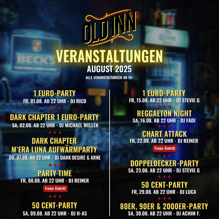 Veranstaltungen August 2025