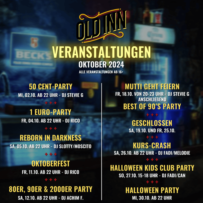 Veranstaltungen Oktober 2024