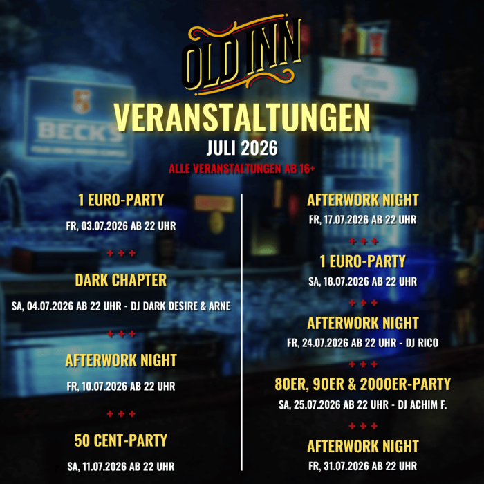 Veranstaltungen im Juli 2026